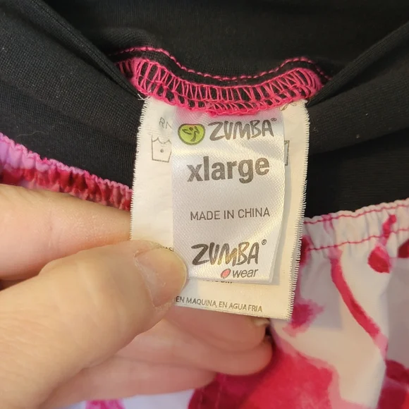 Womens Zumba Cargo Pink Black White Workout Pants XL - Picture 3 of 8